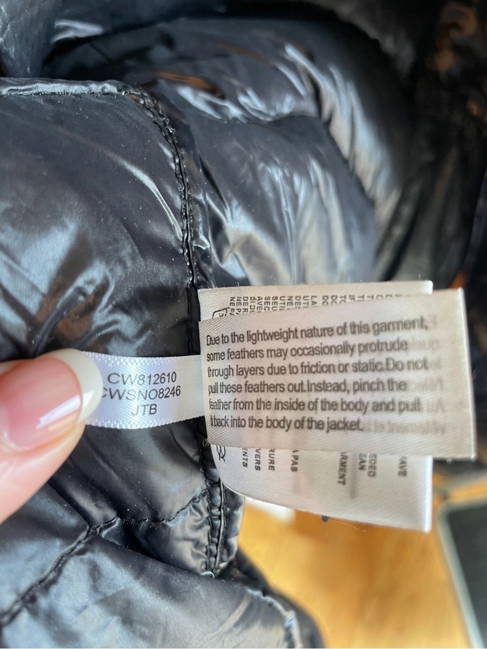 NWOT CALVIN KLEIN Women's M Black Down Chevron Long Puffer Coat No Pack Bag - Picture 16 of 17